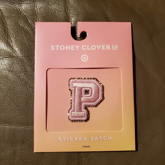 STONEY CLOVER LANE X TARGET COLLABORATION P LETTER PATCH BABY PINK WITH GOLD NWT - Picture 8 of 10